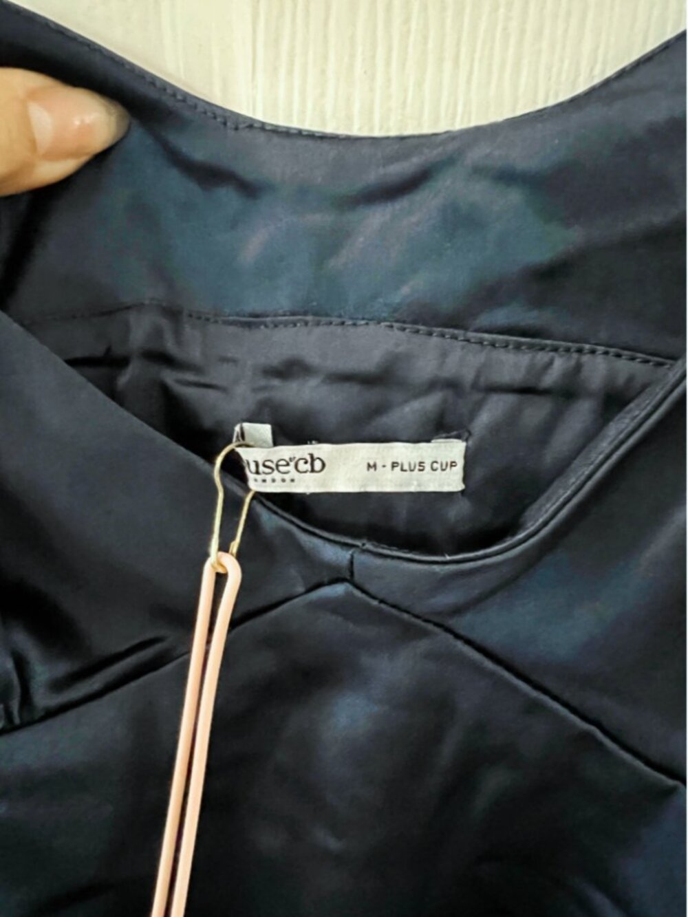 House of CB Dominique Navy Plunge Mini Dress (Bigger Cup) - Picture 7 of 8